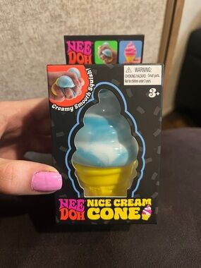 Nice Cream Cone Squishy Toy - Blue & Yellow